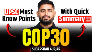 COP30 2025 Explained: Full UPSC Analysis | Climate Finance, India’s Stand & Belém Outcomes