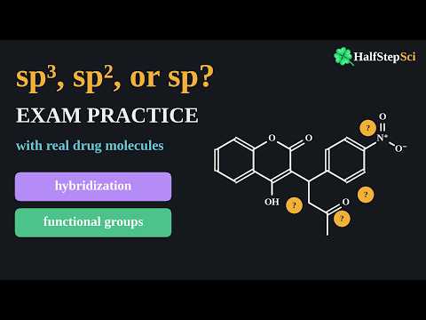 sp3, sp2, or sp? Hybridization + Functional Groups Exam Practice | Real Drug Molecules