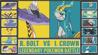 Legendary Pokémon Battle Raging Bolt Vs Iron Crown