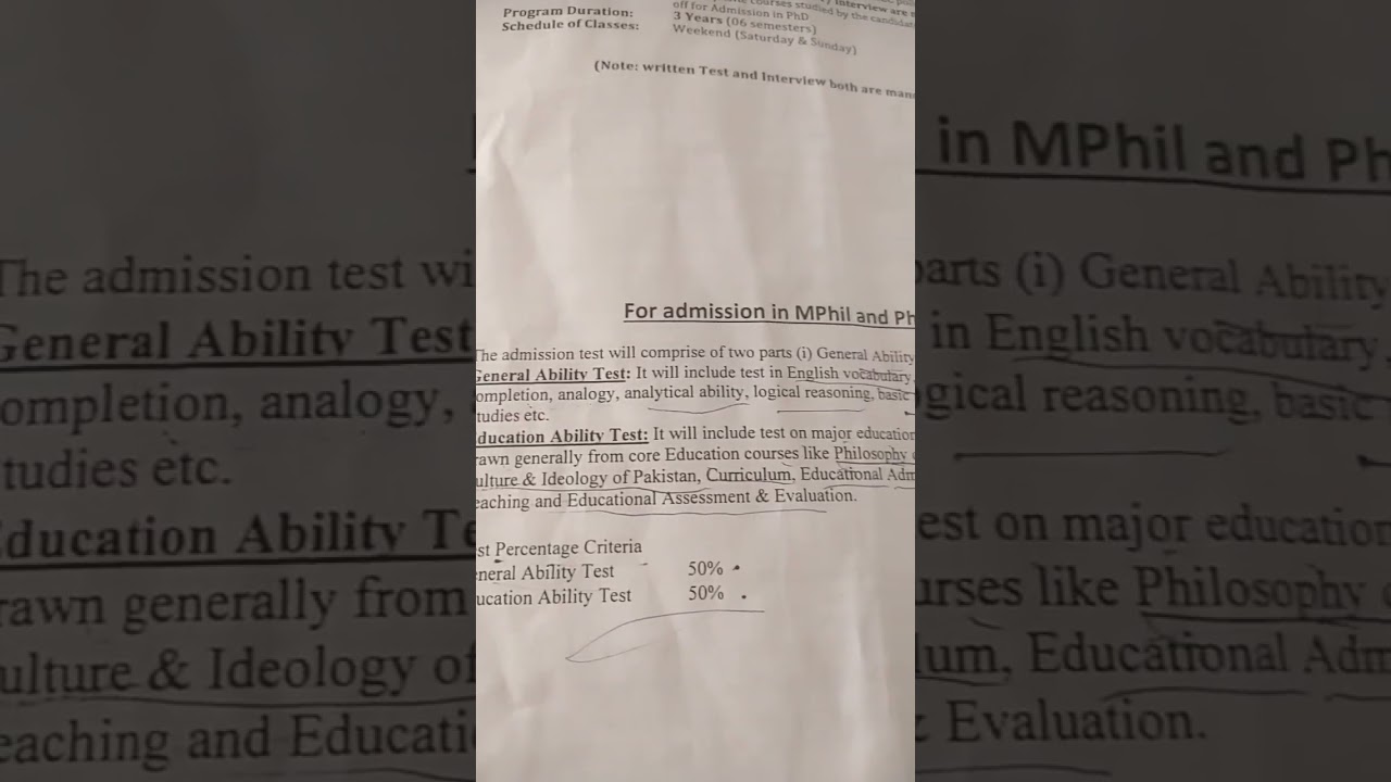 entry test syllabus for all m.phill & PhD students 