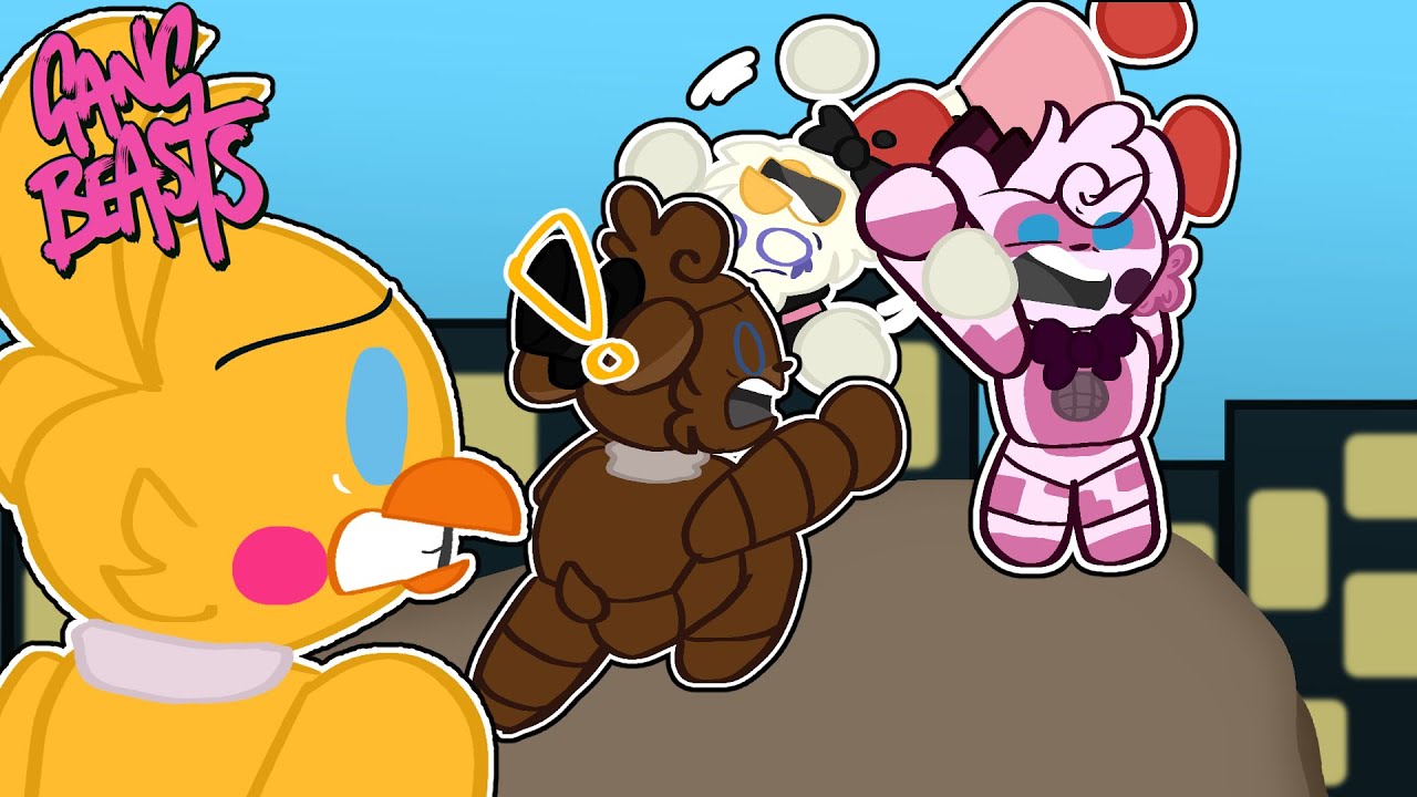Funtime Freddy VS Freddy's Family in GANG BEASTS!