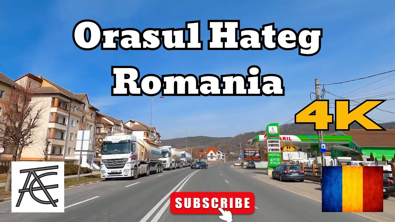 Orasul Hateg, Judetul Hunedoara, Romania 4K. 