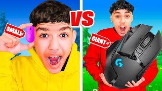 The WORLDS SMALLEST VS BIGGEST PC Mouse in Fortnite!