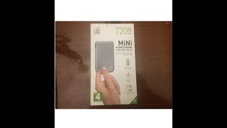 clearance unboxing LAX MINI portable bank battery 7200mah USB USB-C PBSlimC