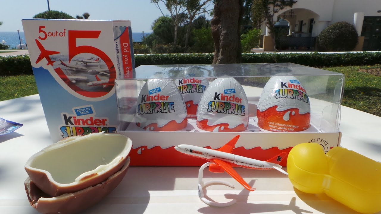 Latest Kinder Surprise Chocolate Egg Opening of AIRBUS A330 300 in Rhodes Greece