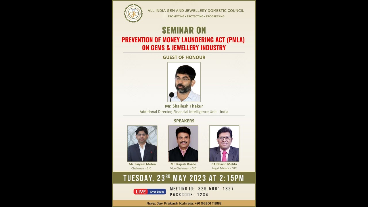 Seminar on “Prevention of Money Laundering Act (PMLA) on Gems