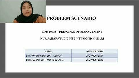 PROBLEM SCENARIO PRESENTATION