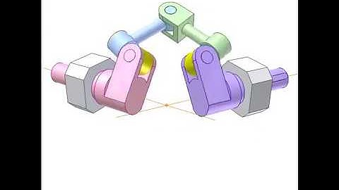 74.Universal joint of 7 links 2 - Mechanisms.mp4
