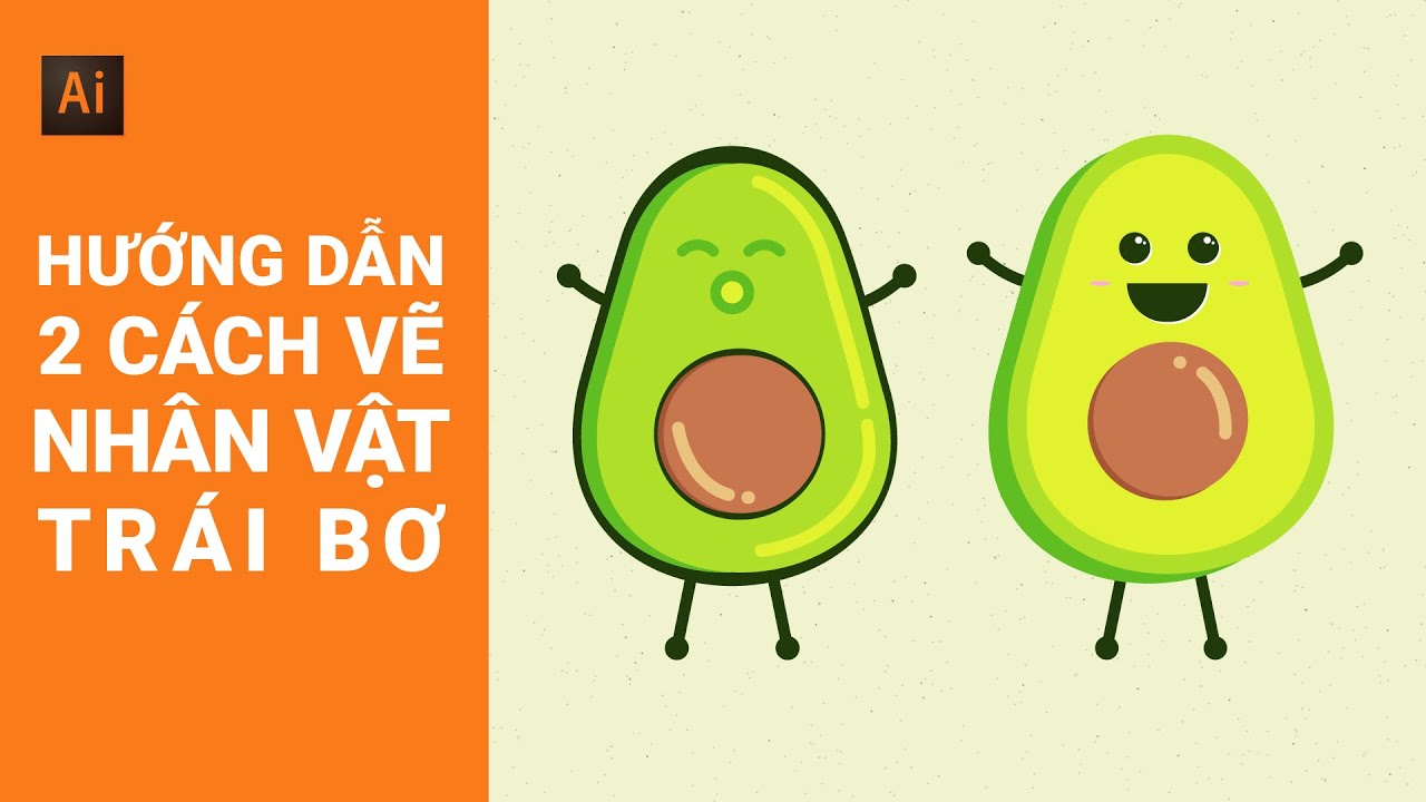 2 Cách Vẽ Nhân Vật Hoạt Hình Trái Bơ Siêu Cute Illustrator - How To Draw  Character Avocado - Youtube