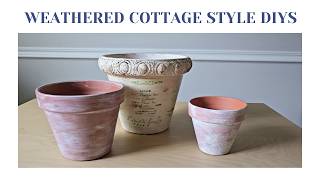 Weathered Pot DIY Using IOD Molds & Stamps | Cottagecore Look