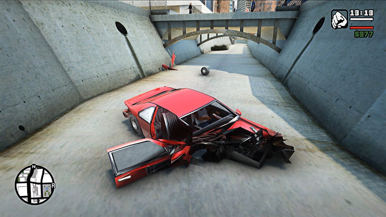 GTA SA Realistic Vehicle Deformation - Crash Testing Ep.2
