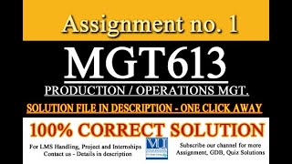 MGT613 Assignment no 1 #Fall2022 | #mgt613  #vusolutions #virtualuniversityofpakistan #vustudygroup