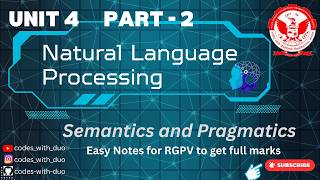 Natural Language Processing AL504(B) , AD802(A) UNIT 4 P-2 || AIML 5th Semester || RGPV ||#rgpv #nlp