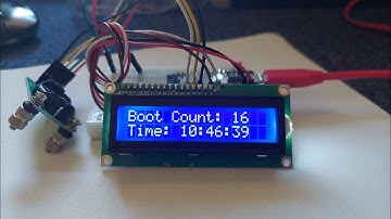 ESP32 wake up from deep sleep shows boot log and time on LCD