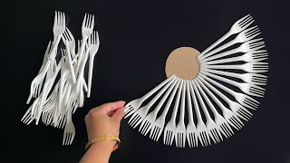 Beautiful Wall Hanging Ideas Using Plastic Spoons paper Craft For Home Decoration  Diy Wall Decor