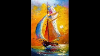 How I Paint seescape Just By 4 Colors Oil Painting seescape Step By Step 80 By Yasser Fayad