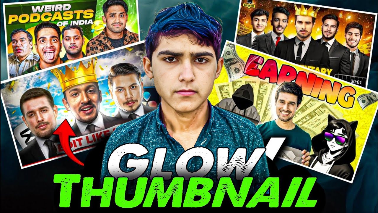 How to Make Glowing YouTube Thumbnails on Mobile | Pixellab Glow Effect Thumbnail