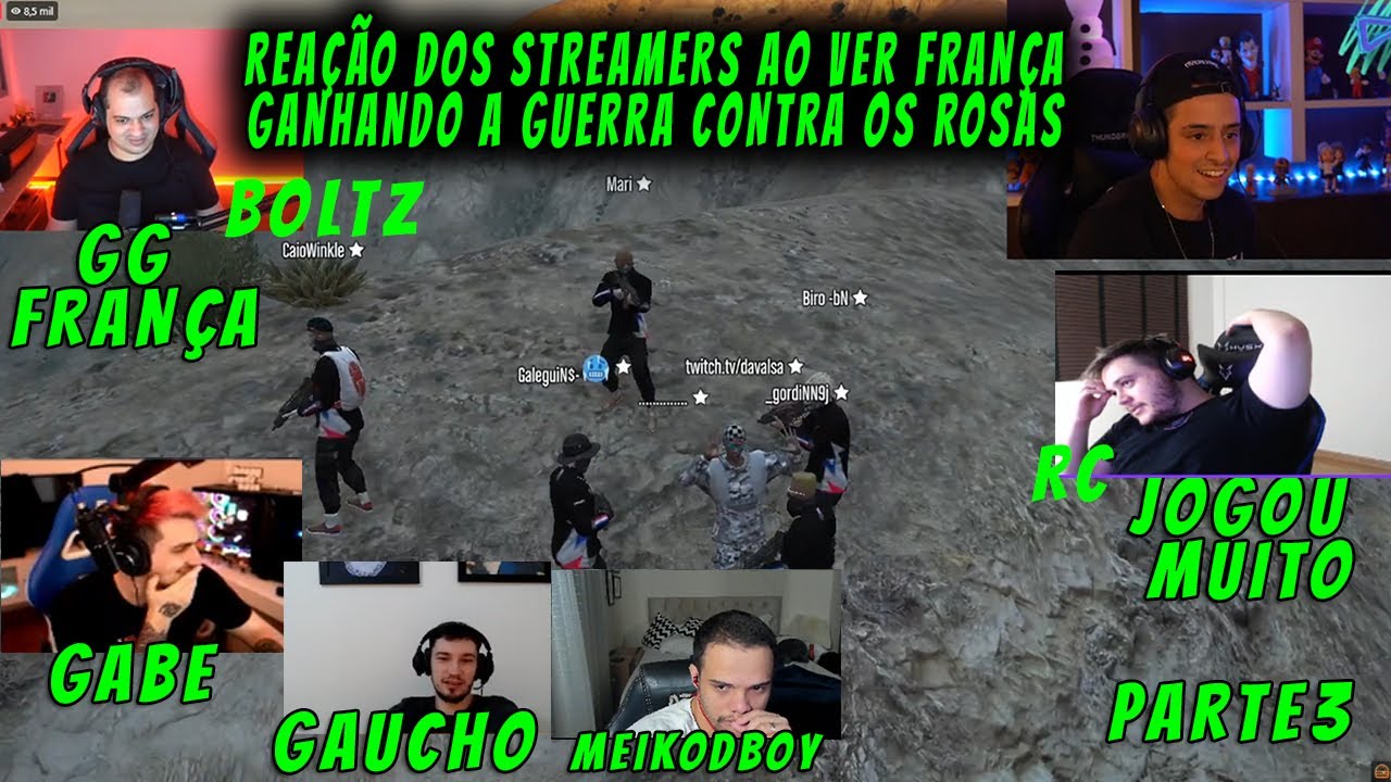 REAÇÃO DOS STREAMERS AO VER FRANÇA GANHANDO A GUERRA CONTRA OS ROSAS #2