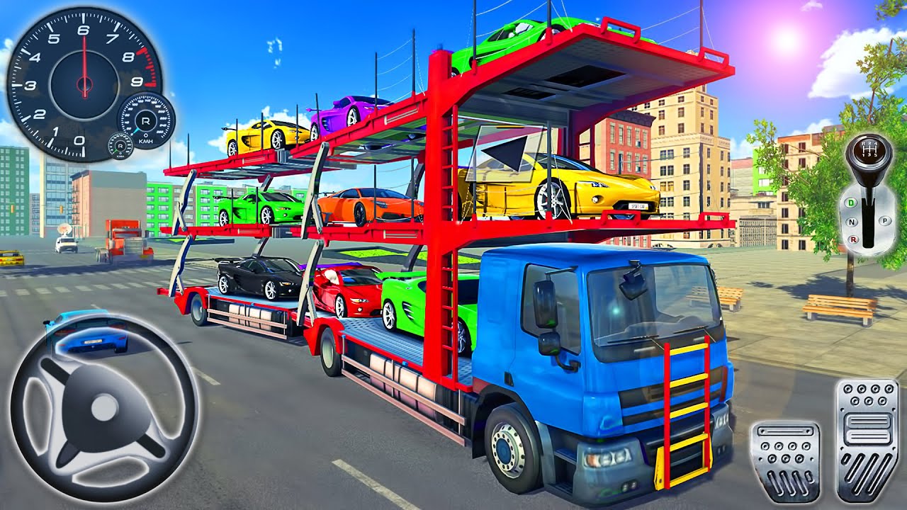 Car Transport Truck Driver Simulator 2022 Trailer Truck Transporting Driving Android