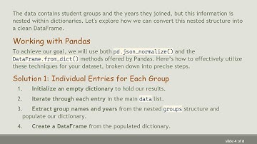 How to Create a Pandas DataFrame from Nested JSON with a Dictionary