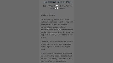 Work from home $20 - $40 / hour Proofreading Google Docs
