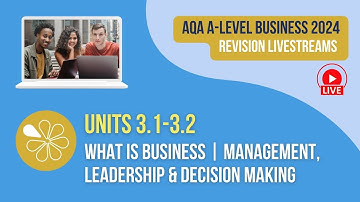 Units 3-1-3.2 | Live Revision for AQA A-Level Business Exams 2024