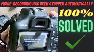 Movie recording has been stopped automatically | Canon Dslr | Hindi | @WirelessssTech