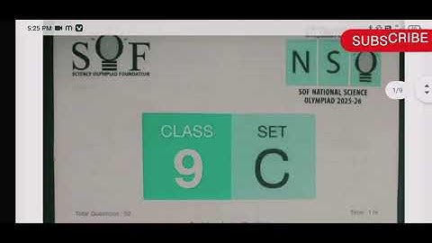 SOF Olympiad NSO Class 9 question paper Set-C 2025-26