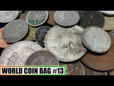 World Coin Grab Bag: Toned SILVER Coinage U0026 More Found In Unboxing - Bag #13