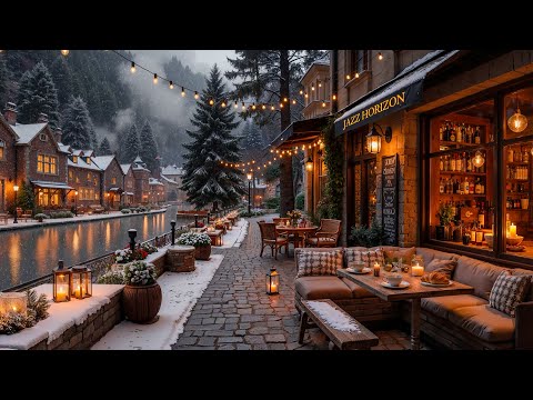 December With Warm Winter Jazz Music Outdoor Coffee Shop Ambience Relaxing Jazz Music