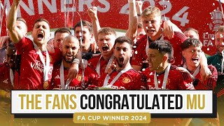 The fans congratulated Manchester United for winning the FA Cup 2024 #football #manchesterunited