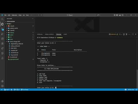 Building a Python Todo CLI App Using Spec-Driven Development | Phase I Project