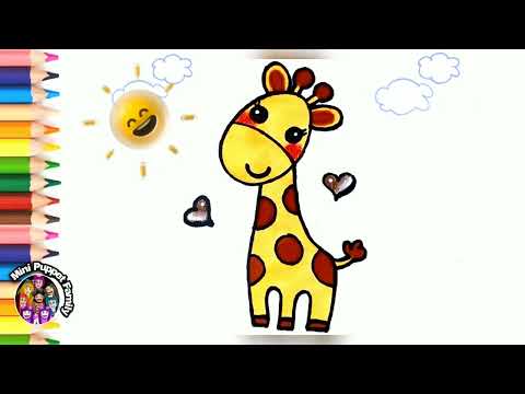 Kolay Sevimli Zürafa Çizimi - Zürafa Nasıl Çizilir - Easy Cute Giraffe Drawing - How to Draw Giraffe