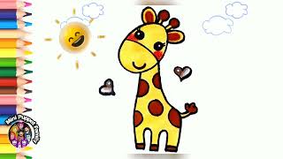 Kolay Sevimli Zürafa Çizimi - Zürafa Nasıl Çizilir - Easy Cute Giraffe Drawing - How to Draw Giraffe