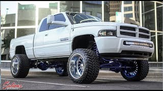 Second GEN DODGE RAM 2500 on a 6 inch CANDY BLUE lift and 22x14 American Forces!
