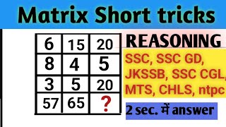 Reasoning matrix ssc | Matrix reasoning tricks | matrix in reasoning | RRB reasoning