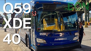 ⁴ᴷ MTA NYCT Queens Buses: 2022 New Flyer XDE40 9559 on the Q59 - Full Route