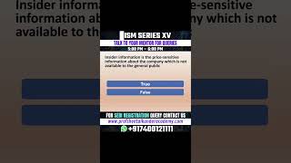 NISM XV Certification | Unpublished Price Sensitive Information (UPSI) #short