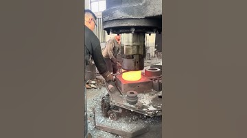 Inside the factory Hammer the red iron block thickly forging #process #machine #hammer #blacksmith