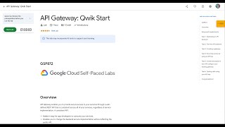 Details Qwiklabs | API Gateway: Qwik Start [GSP872] Update