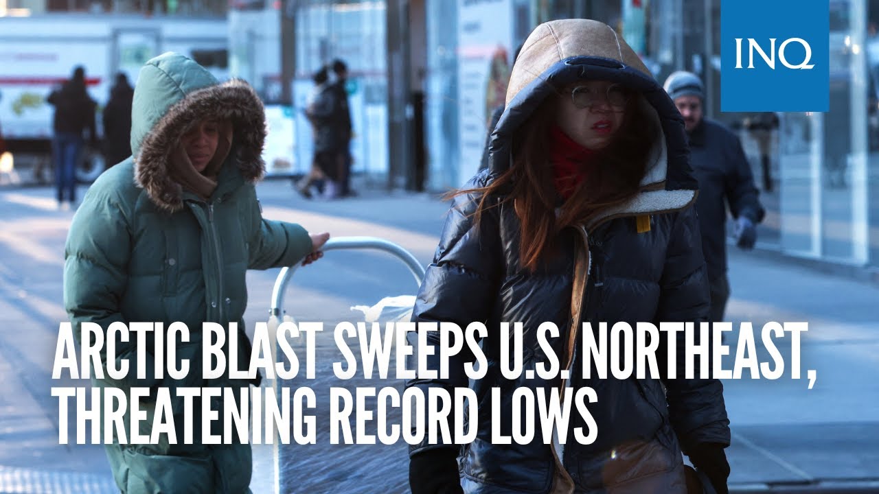 Arctic blast sweeps U.S. Northeast, threatening record lows - YouTube