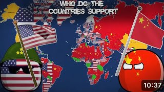 Who the country supports USA or China mapping P8