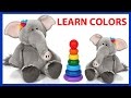 Clown and Elephants learn stacking ring with magic tricks for kids