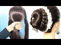 Super Trendy Wedding Updo for Long Hair|hairstyles for girls easy and simple|bun Hairstyle