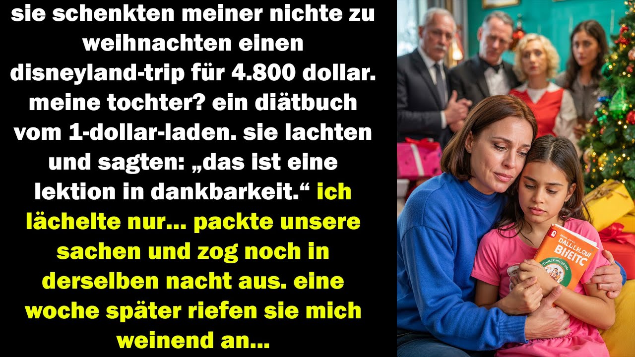 sie schenkten meiner nichte einen 4.800‑$‑trip. meine tochter bekam ein diätbuch vom dollar-laden.