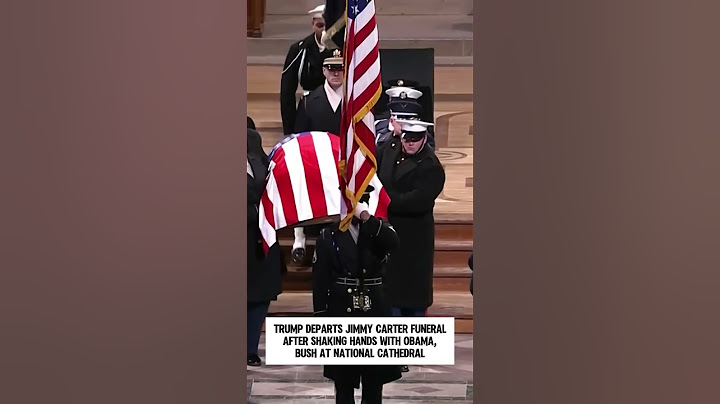 Trump departs Jimmy Carter funeral after shaking hands with Obama, Bush at National Cathedral.