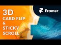 3D Card Flip & Sticky Scroll Animation in Framer (& Free File)