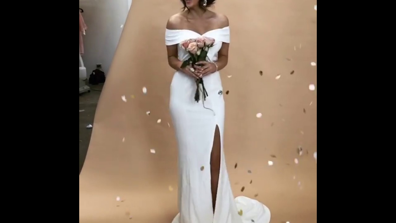 gia off shoulder gown