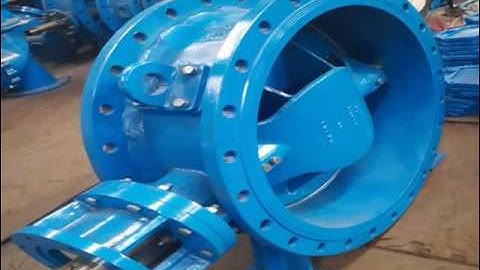 DN 1800 flanged eccentric butterfly valve of gearbox