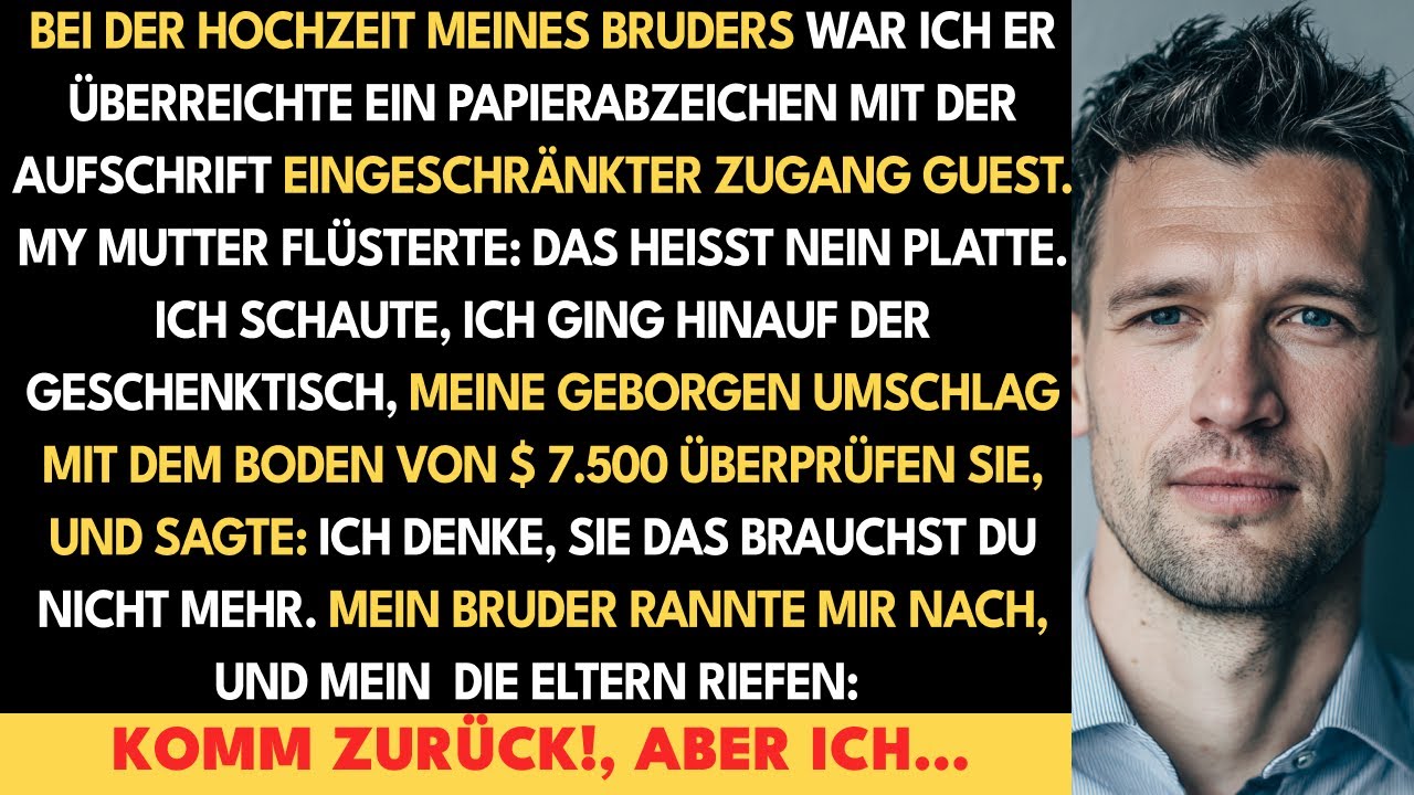 Bei Der Hochzeit Meines Bruders Erhielt Ich Ein Abzeichen “Gast Mit Eingeschränktem Zugang.